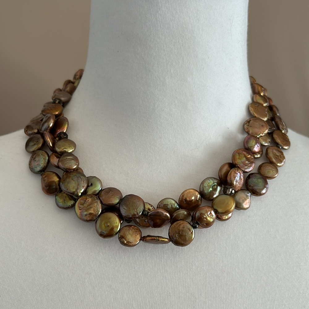 Silpada 3 stand freshwater coin pearl necklace